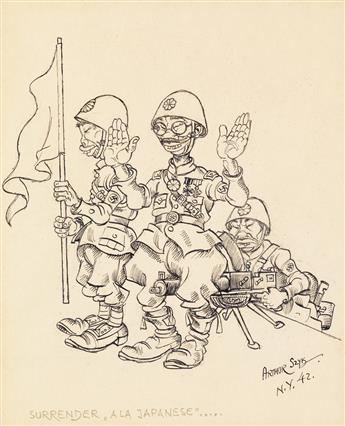 (CARTOONS / WWII / JAPAN.) ARTHUR SZYK. Surrender `a la Japanese.